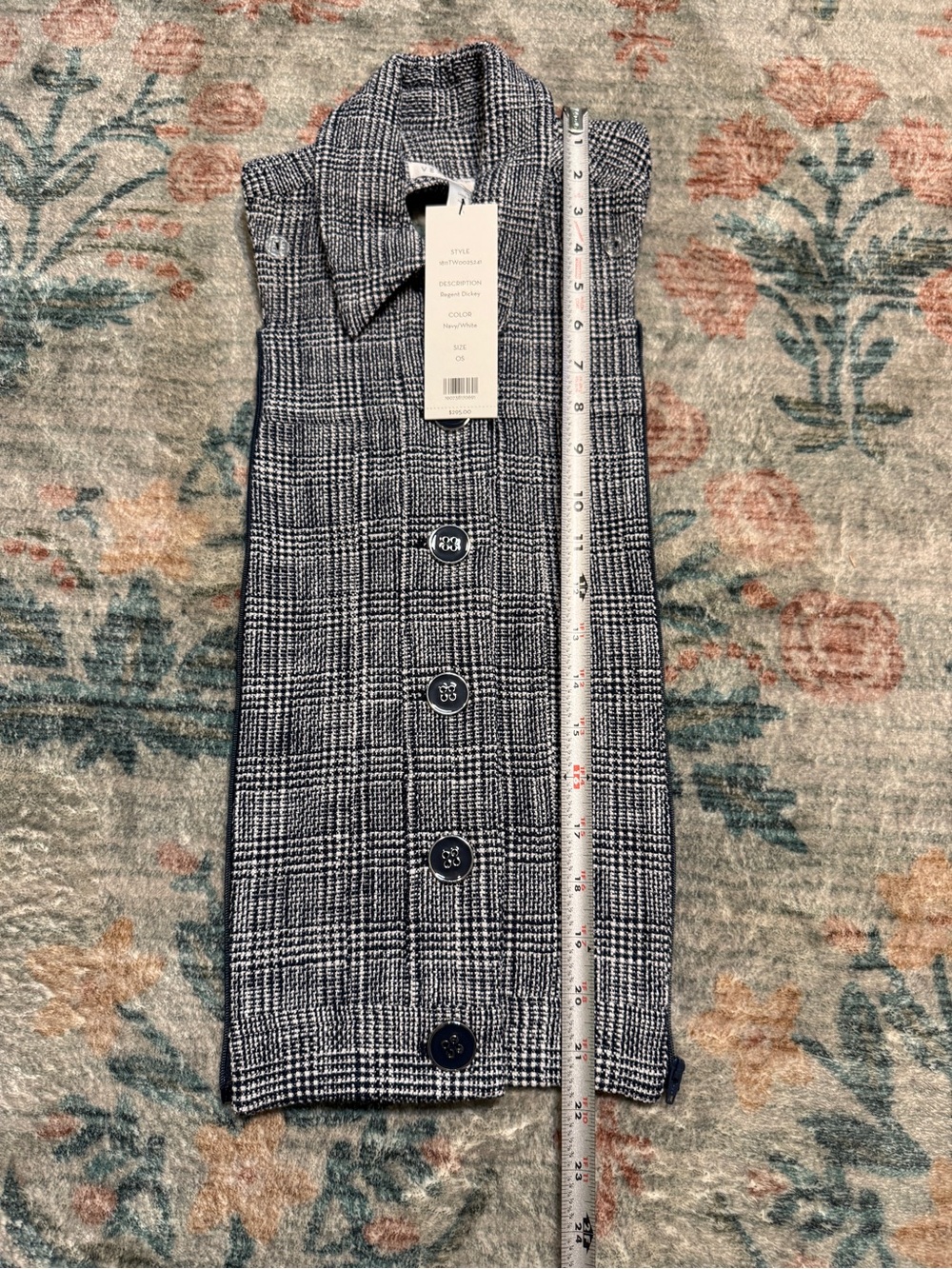 Veronica Beard Glen Plaid Blue White Dickey - Picture 12 of 13